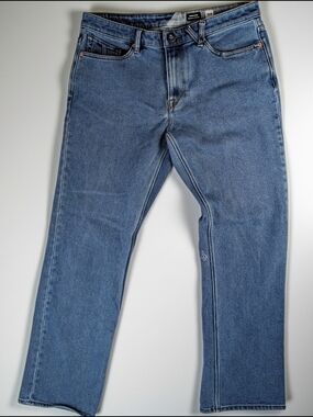Volcom Kinkade Jeans Men's 34X31 Medium Wash Blue Regular Straight
